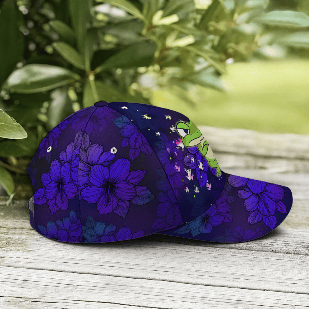 Adeenyc Frogs Floral Pattern Purple Baseball Cap Trucker Hats Custom Hats Gifts For Men & Women