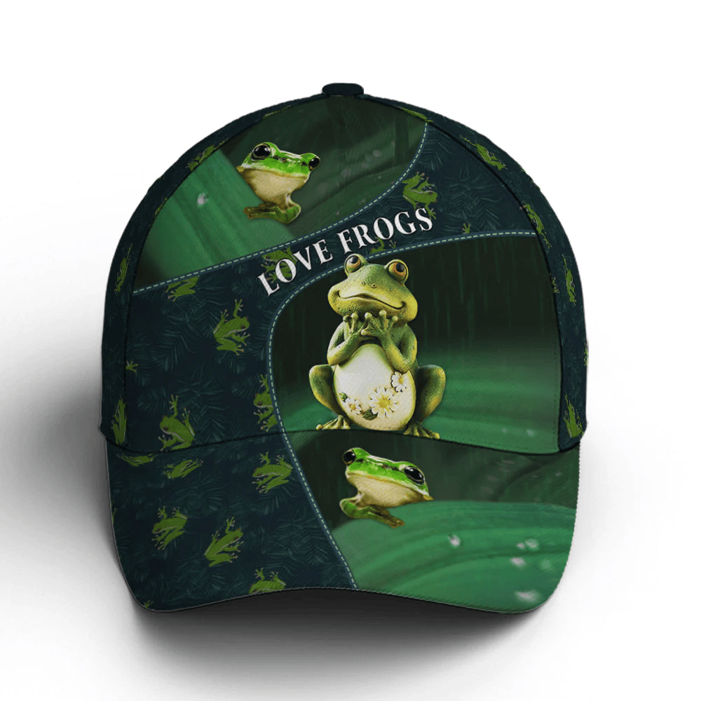 Adeenyc Frogs Vector Art Pattern Green Baseball Cap Trucker Hats Custom Hats Gifts For Men & Women