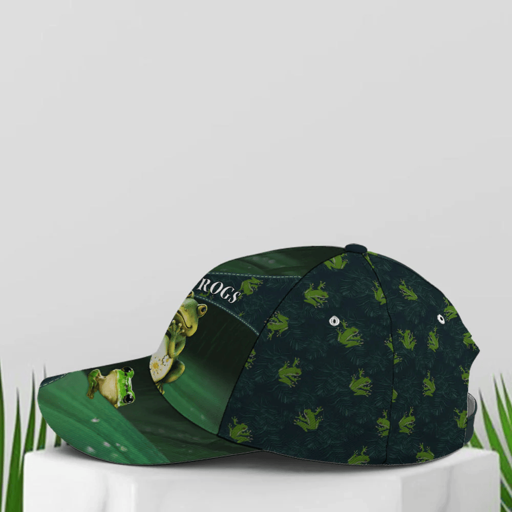 Adeenyc Frogs Vector Art Pattern Green Baseball Cap Trucker Hats Custom Hats Gifts For Men & Women