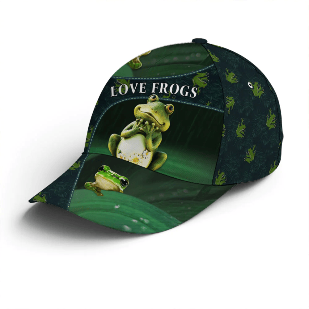 Adeenyc Frogs Vector Art Pattern Green Baseball Cap Trucker Hats Custom Hats Gifts For Men & Women