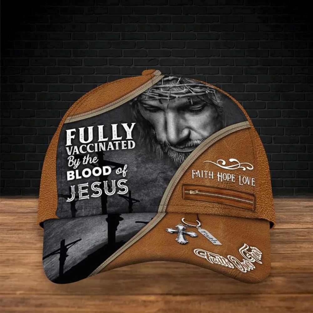 Adeenyc Fully Vaccinated By The Blood Of Jesus 3D Full Print All Over Print Baseball Cap Hat, God Baseball Cap, Christian Cap, Christian Hat Trucker Hats Custom Hats Gifts For Men & Women