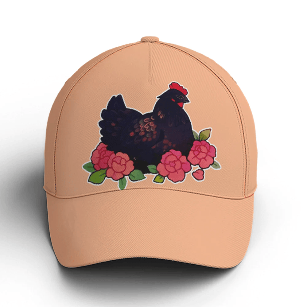 Adeenyc Funny Chicken Countryside Orange Baseball Cap Trucker Hats Custom Hats Gifts For Men & Women