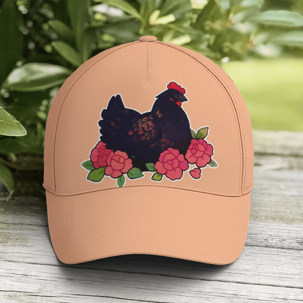 Adeenyc Funny Chicken Countryside Orange Baseball Cap Trucker Hats Custom Hats Gifts For Men & Women