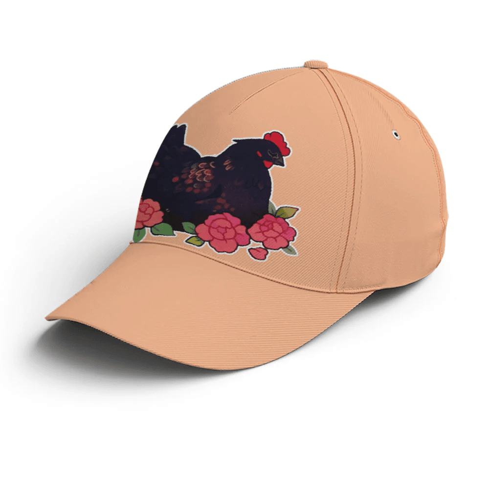 Adeenyc Funny Chicken Countryside Orange Baseball Cap Trucker Hats Custom Hats Gifts For Men & Women