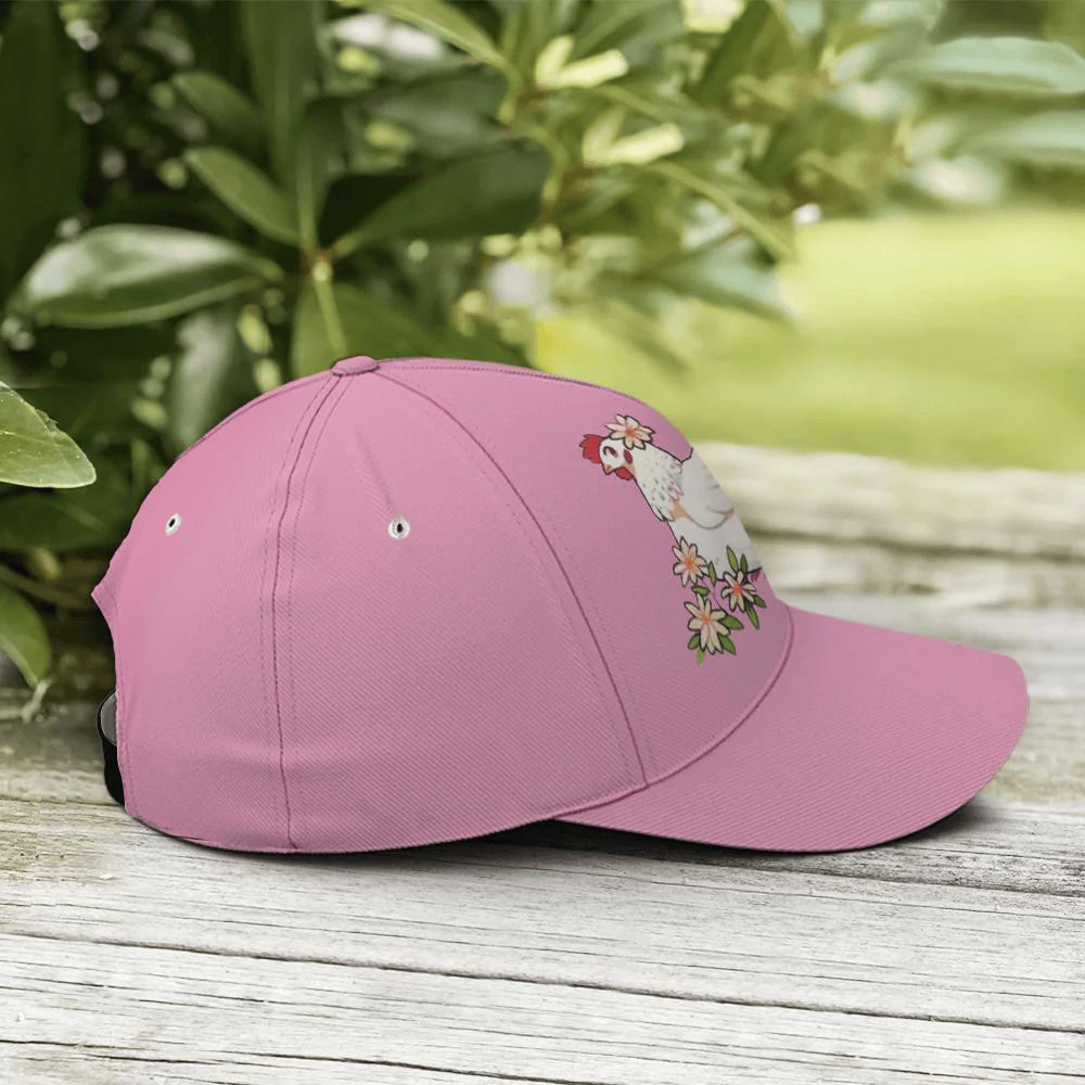 Adeenyc Funny Chicken Countryside Pink Baseball Cap Trucker Hats Custom Hats Gifts For Men & Women