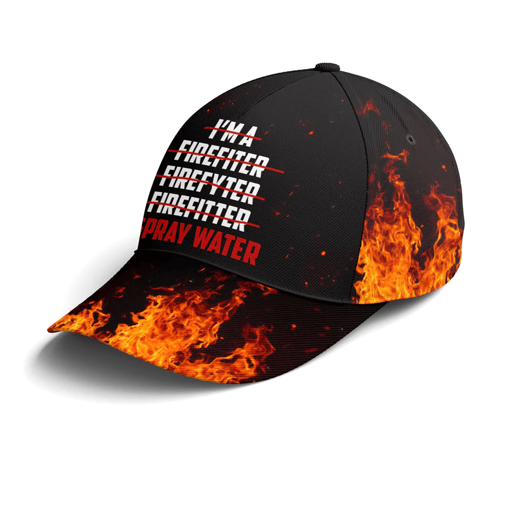 Adeenyc Funny Firefighter Spray Water Baseball Cap Trucker Hats Custom Hats Gifts For Men & Women