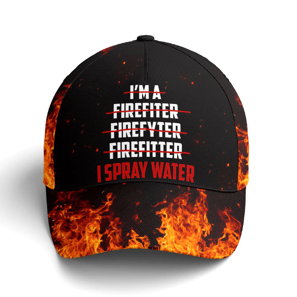 Adeenyc Funny Firefighter Spray Water Baseball Cap Trucker Hats Custom Hats Gifts For Men & Women