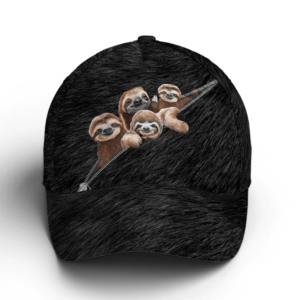 Adeenyc Funny Sloths Black Hair Style Baseball Cap Trucker Hats Custom Hats Gifts For Men & Women