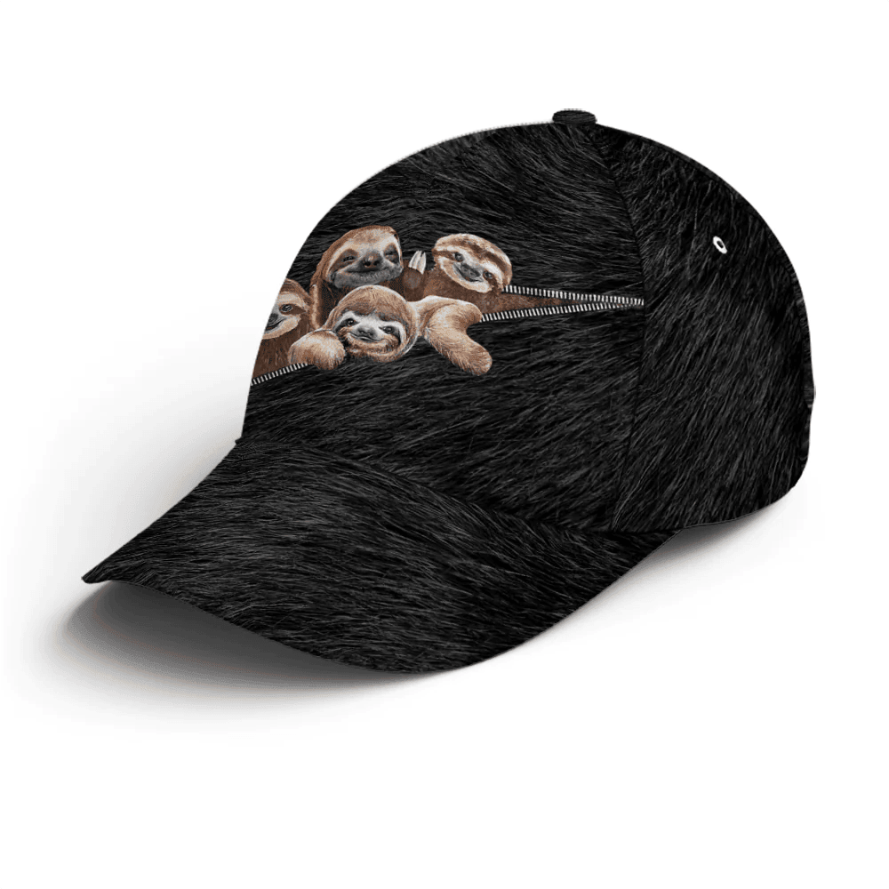 Adeenyc Funny Sloths Black Hair Style Baseball Cap Trucker Hats Custom Hats Gifts For Men & Women