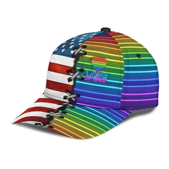 Adeenyc Gay Pride 3D Baseball Cap, Hope Will Never Be Silent Lgbt Printing Baseball Cap Hat, Lesbian Cap Trucker Hats Custom Hats Gifts For Men & Women