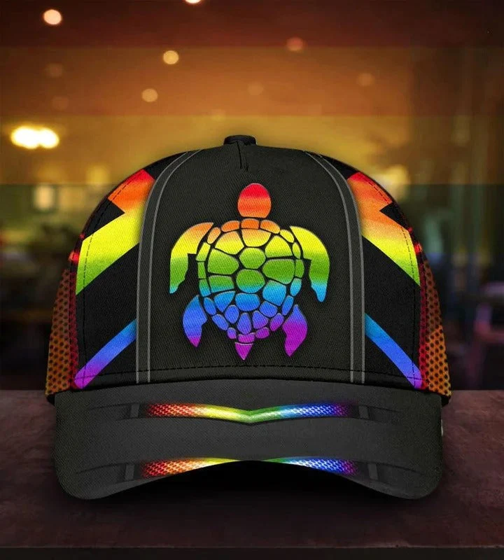 Adeenyc Gay Pride Accessories, Sea Turtle You Are Loved LGBT Printing Baseball Cap Hat, 3D Baseball Cap For Lgbt Trucker Hats Custom Hats Gifts For Men & Women