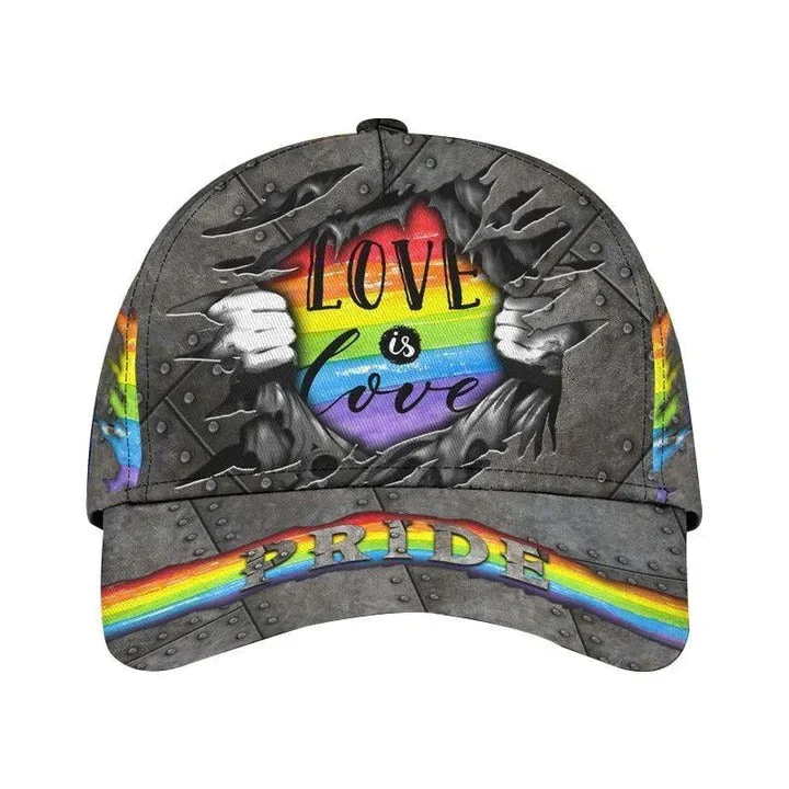 Adeenyc Gay Pride Cap Hat, Love Has No Gender LGBT 3D Printing Baseball Cap Hat, Couple Lesbian Gifts Trucker Hats Custom Hats Gifts For Men & Women