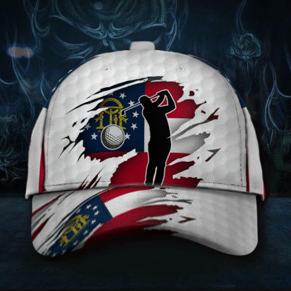 Adeenyc Georgia Flag Golfer Hat Patriotic Best Golf Gifts For Dad Boyfriend Ideas Trucker Hats Custom Hats Gifts For Men & Women