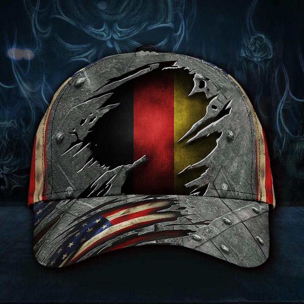 Adeenyc Germany Hat 3D Print American Flag Cap Vintage Patriotic German Cap Gift For Dad Classic Cap Trucker Hats Custom Hats Gifts For Men & Women