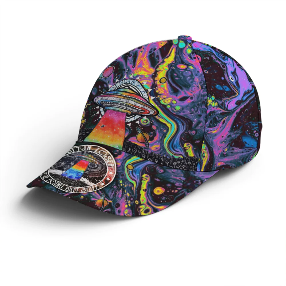 Adeenyc Get In Loser Psychedelic Style Spaceship Baseball Cap Trucker Hats Custom Hats Gifts For Men & Women