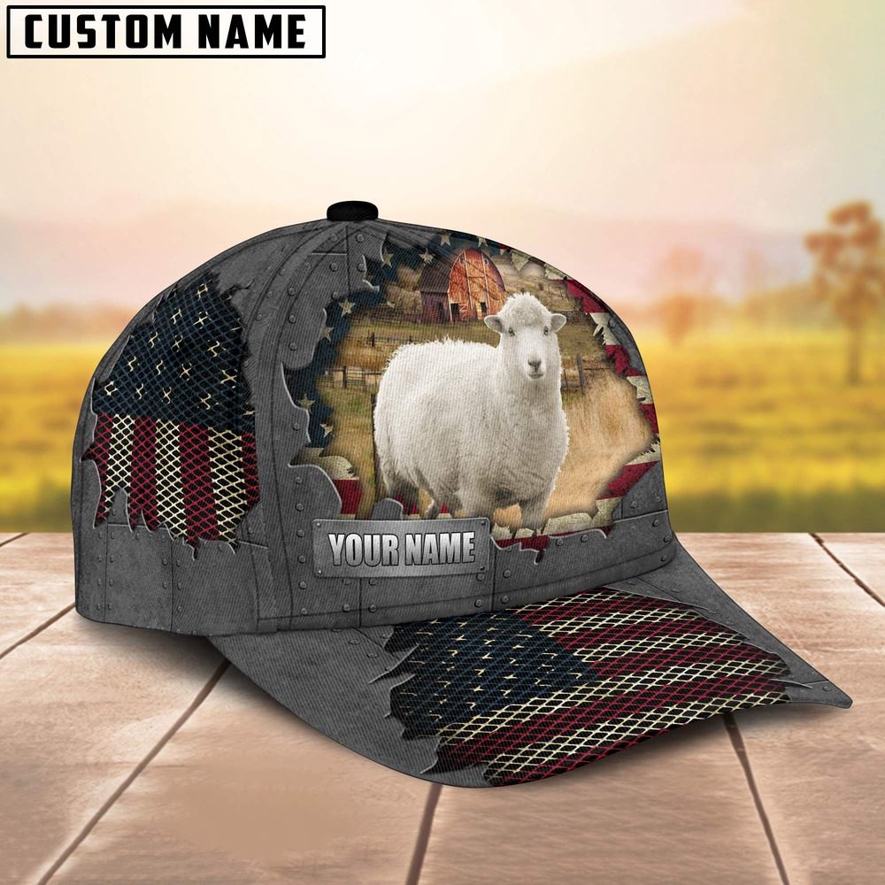 Adeenyc Goat Customized Name US Flag Net Cap, Farm Cap, Farmer Baseball Cap, Cow Cap, Cow Gift, Farm Animal Hat Trucker Hats Custom Hats Gifts For Men & Women