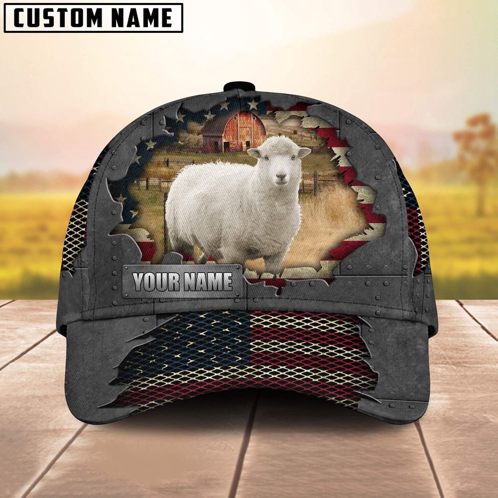 Adeenyc Goat Customized Name US Flag Net Cap, Farm Cap, Farmer Baseball Cap, Cow Cap, Cow Gift, Farm Animal Hat Trucker Hats Custom Hats Gifts For Men & Women