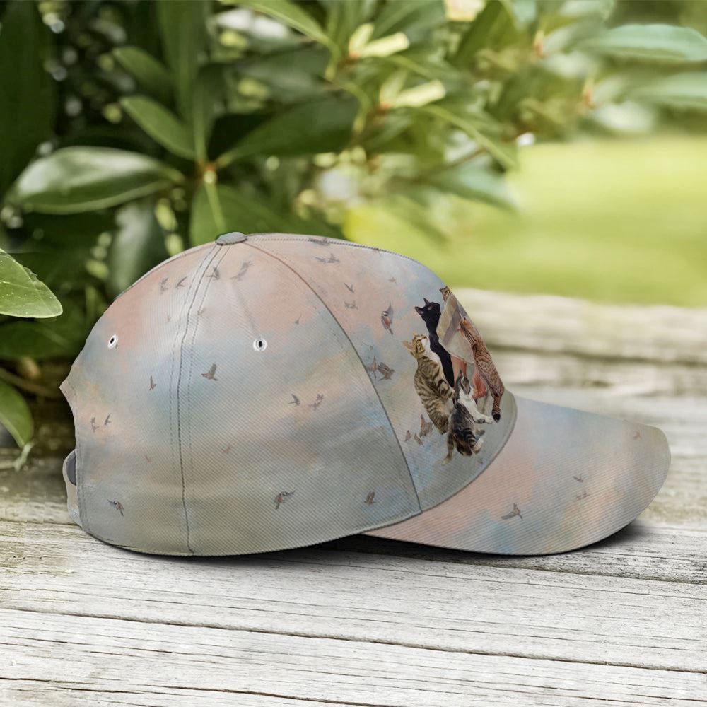 Adeenyc God And Cats Angels All Over Print Baseball Cap, God Baseball Cap, Christian Cap, Christian Hat Trucker Hats Custom Hats Gifts For Men & Women