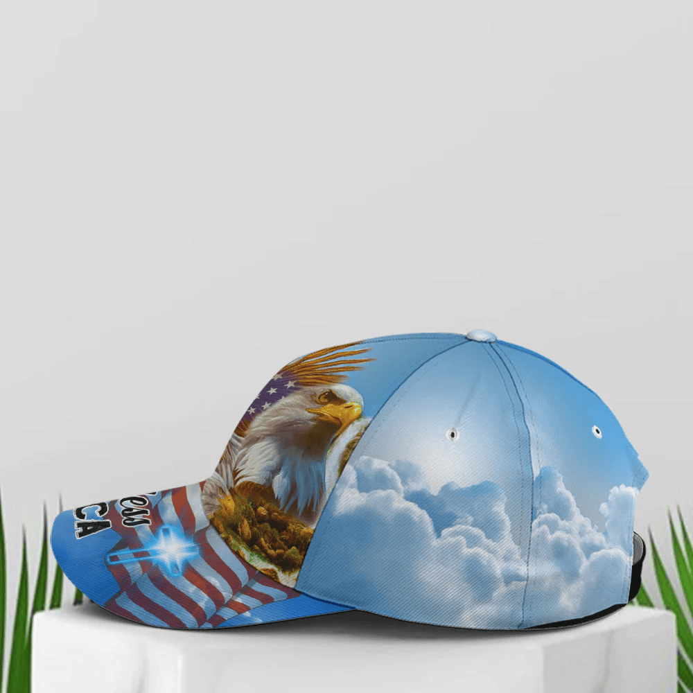 Adeenyc God Bless America Bald Eagle Baseball Cap Trucker Hats Custom Hats Gifts For Men & Women