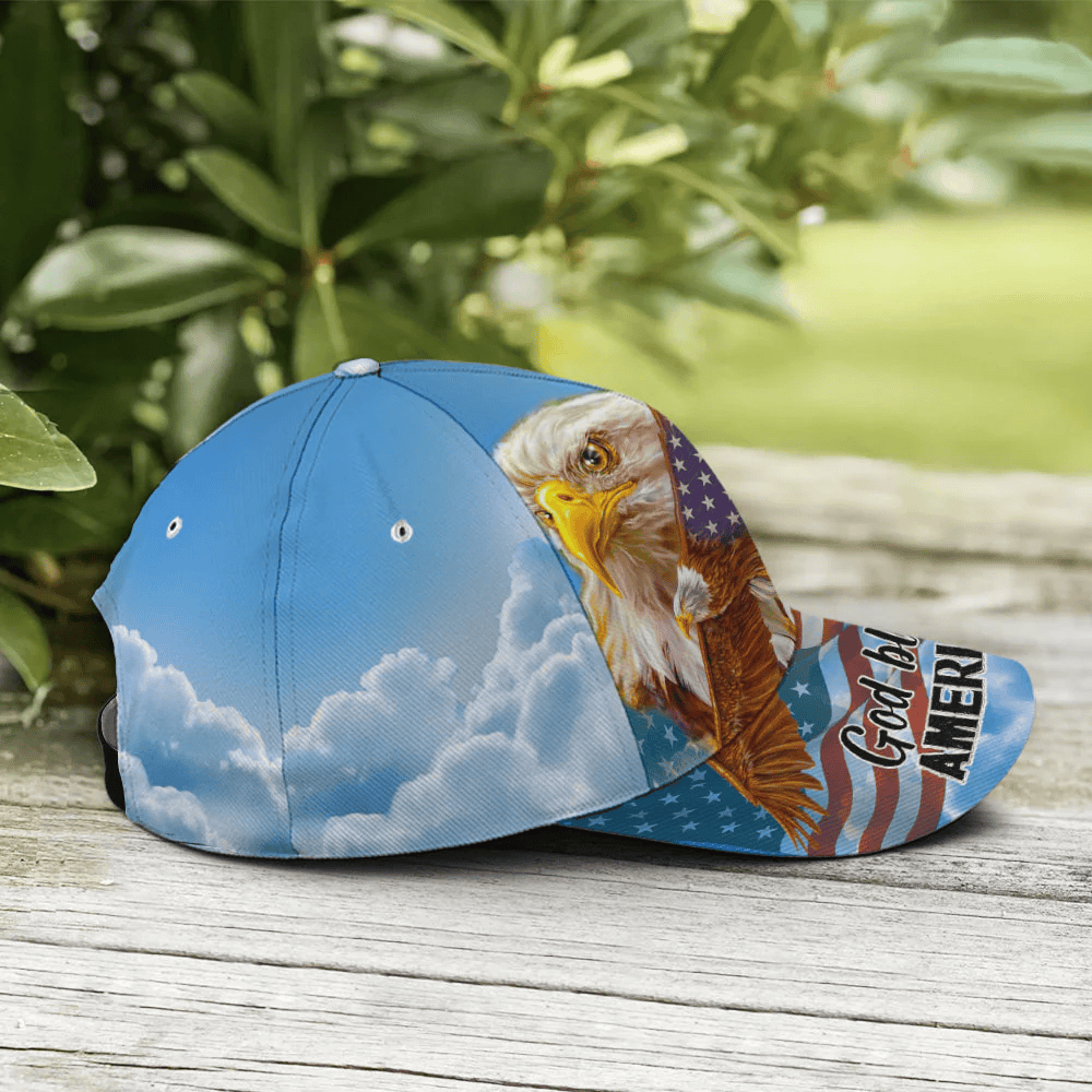 Adeenyc God Bless America Bald Eagle Baseball Cap Trucker Hats Custom Hats Gifts For Men & Women