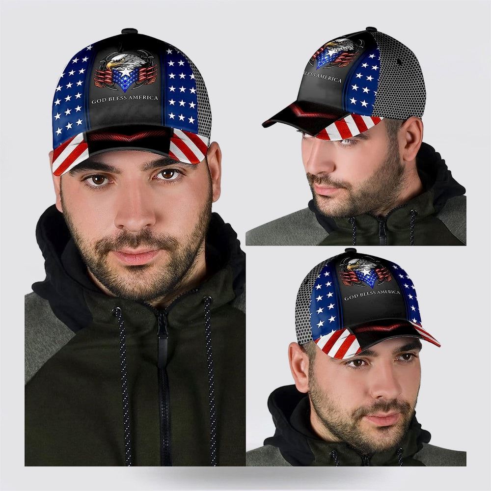 Adeenyc God Bless America Bald Eagle Baseball Caps, Christian Baseball Cap, Religious Cap, Christian Hat Trucker Hats Custom Hats Gifts For Men & Women