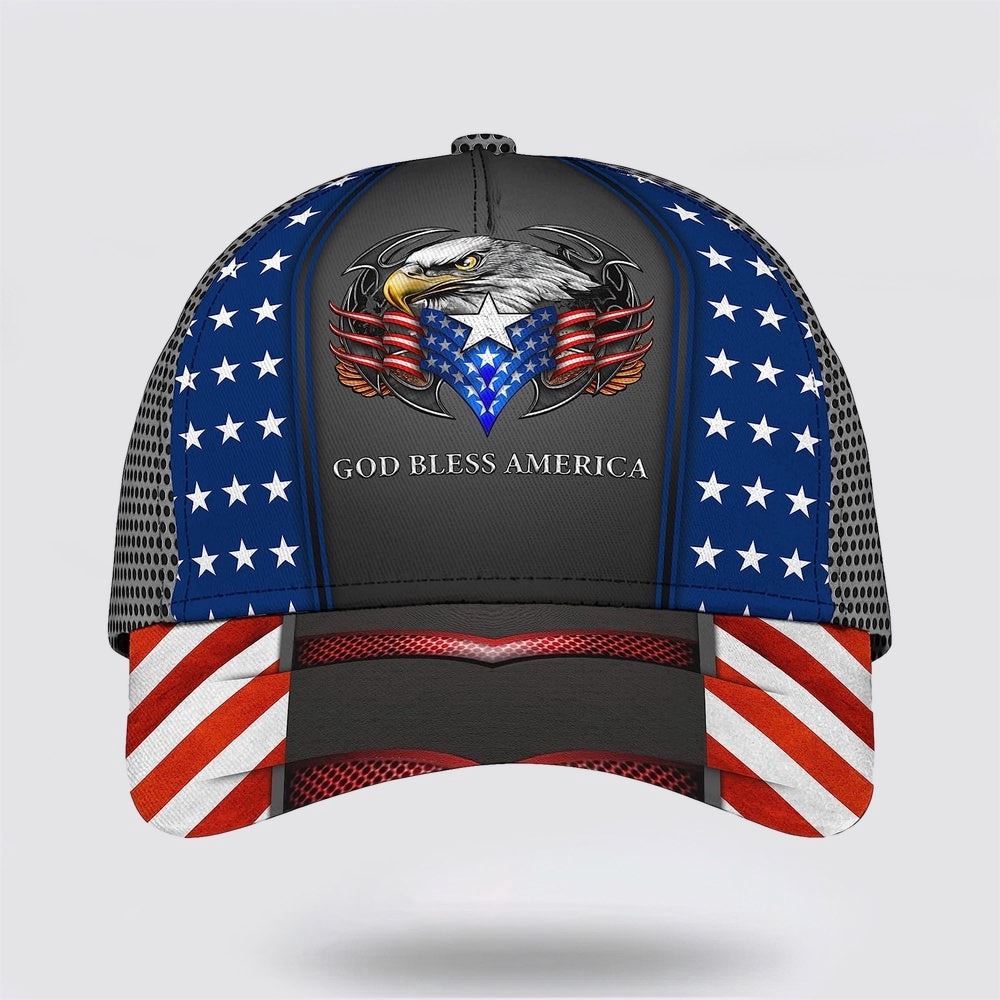 Adeenyc God Bless America Bald Eagle Baseball Caps, Christian Baseball Cap, Religious Cap, Christian Hat Trucker Hats Custom Hats Gifts For Men & Women