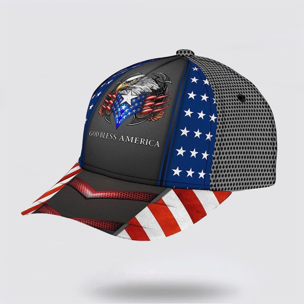 Adeenyc God Bless America Bald Eagle Baseball Caps, Christian Baseball Cap, Religious Cap, Christian Hat Trucker Hats Custom Hats Gifts For Men & Women