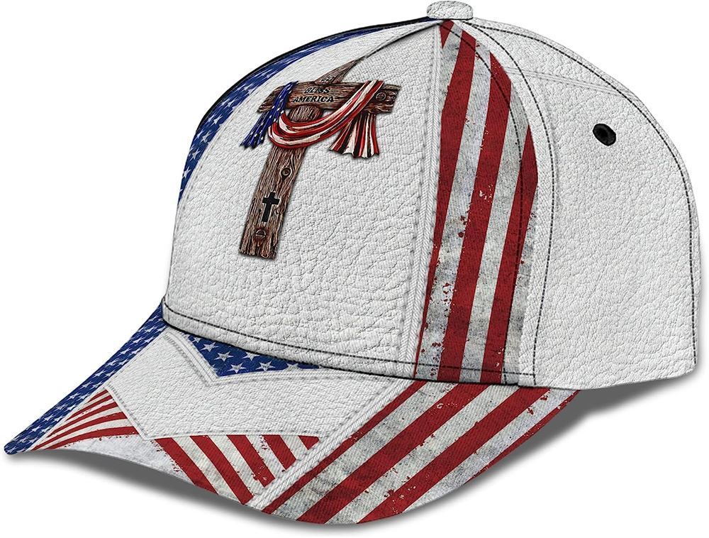 Adeenyc God Bless American Flag On Cross All Over Print Baseball Cap, God Baseball Cap, Christian Cap, Christian Hat Trucker Hats Custom Hats Gifts For Men & Women