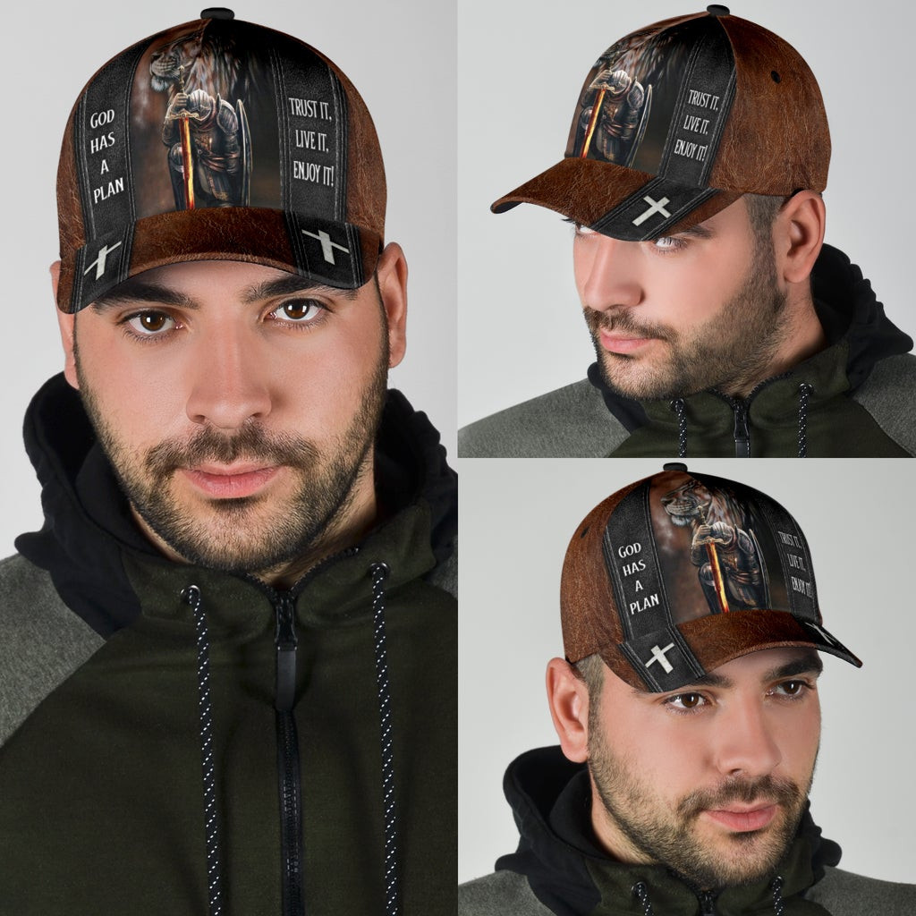 Adeenyc - God Has A Plan Warrior Of God Classic Cap Baseball Hat Trucker Hats Custom Hats Gifts For Men & Women
