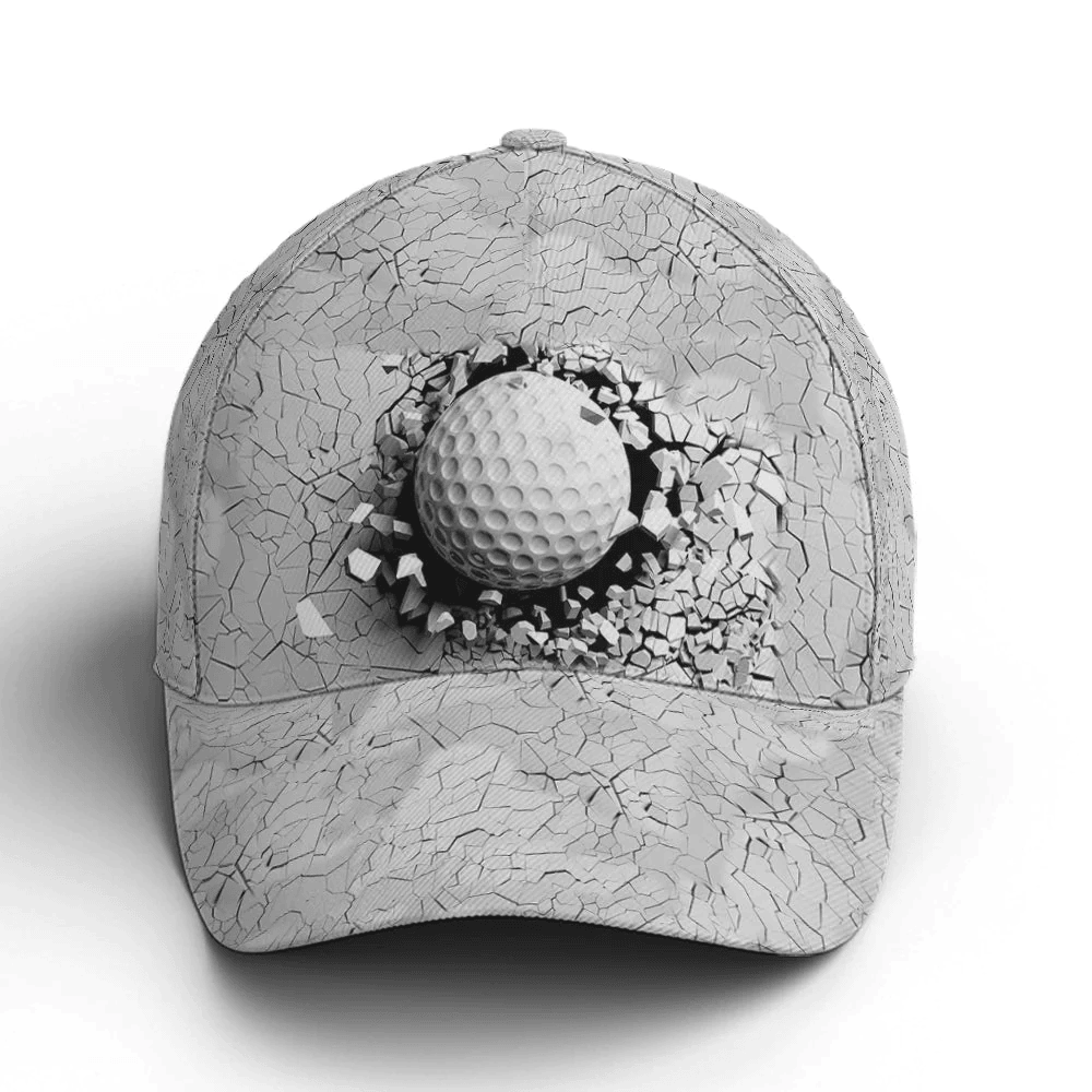 Adeenyc Golf Ball Breaking Pattern Baseball Cap All Over Print Trucker Hats Custom Hats Gifts For Men & Women