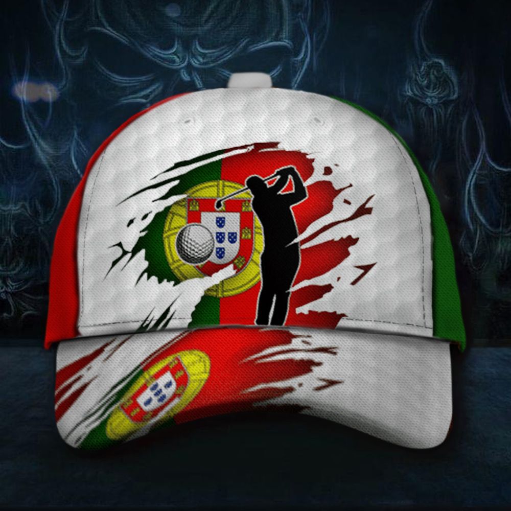 Adeenyc Golf Portugal Flag Hat Patriotic Ball Caps Gift Ideas For Golf Lovers Trucker Hats Custom Hats Gifts For Men & Women
