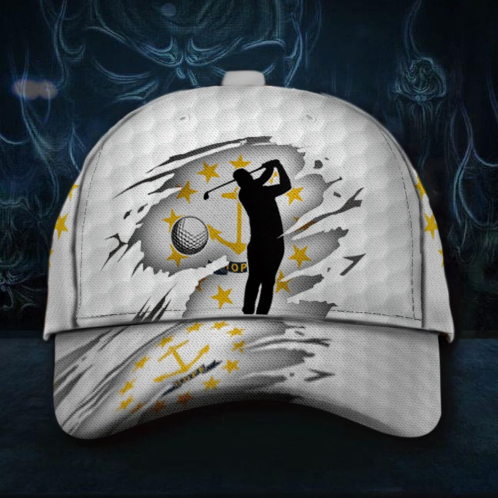 Adeenyc Golf Rhode Island State Flag Hat Unique Baseball Cap Golf Gifts For Boyfriend Trucker Hats Custom Hats Gifts For Men & Women