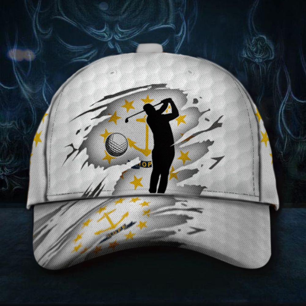 Adeenyc Golf Rhode Island State Flag Hat Unique Baseball Cap Golf Gifts For Boyfriend Trucker Hats Custom Hats Gifts For Men & Women
