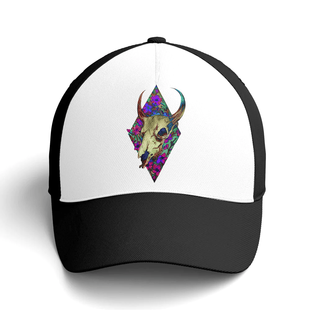 Adeenyc Goth Floral Taurus Classic Style Baseball Cap Trucker Hats Custom Hats Gifts For Men & Women