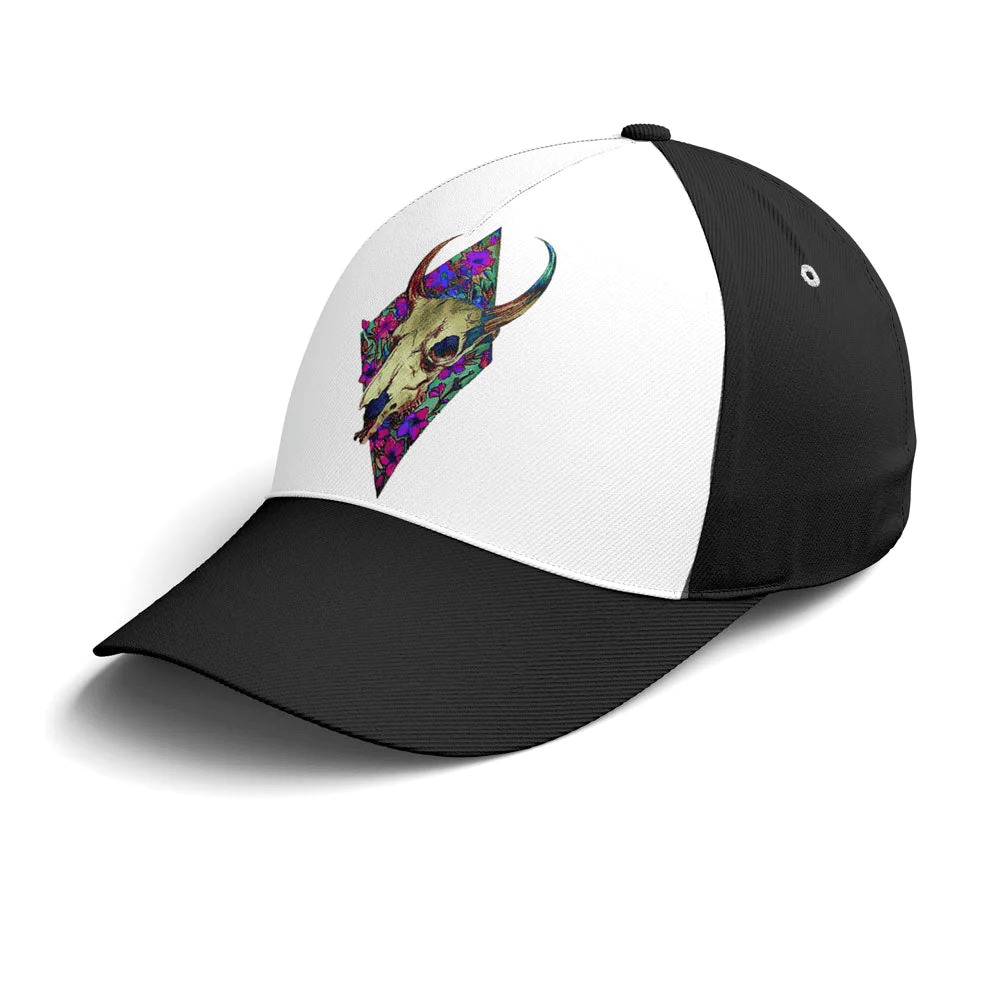 Adeenyc Goth Floral Taurus Classic Style Baseball Cap Trucker Hats Custom Hats Gifts For Men & Women