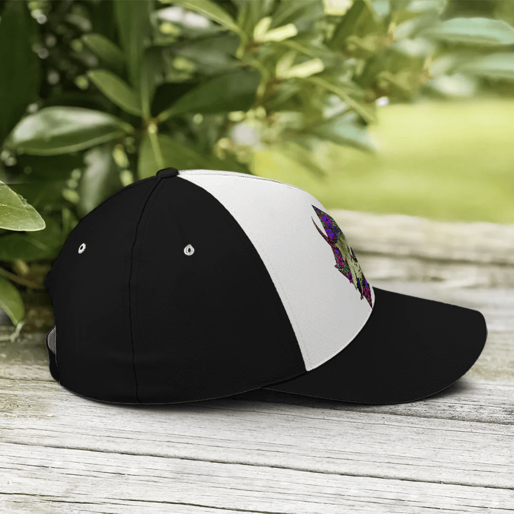 Adeenyc Goth Floral Taurus Classic Style Baseball Cap Trucker Hats Custom Hats Gifts For Men & Women