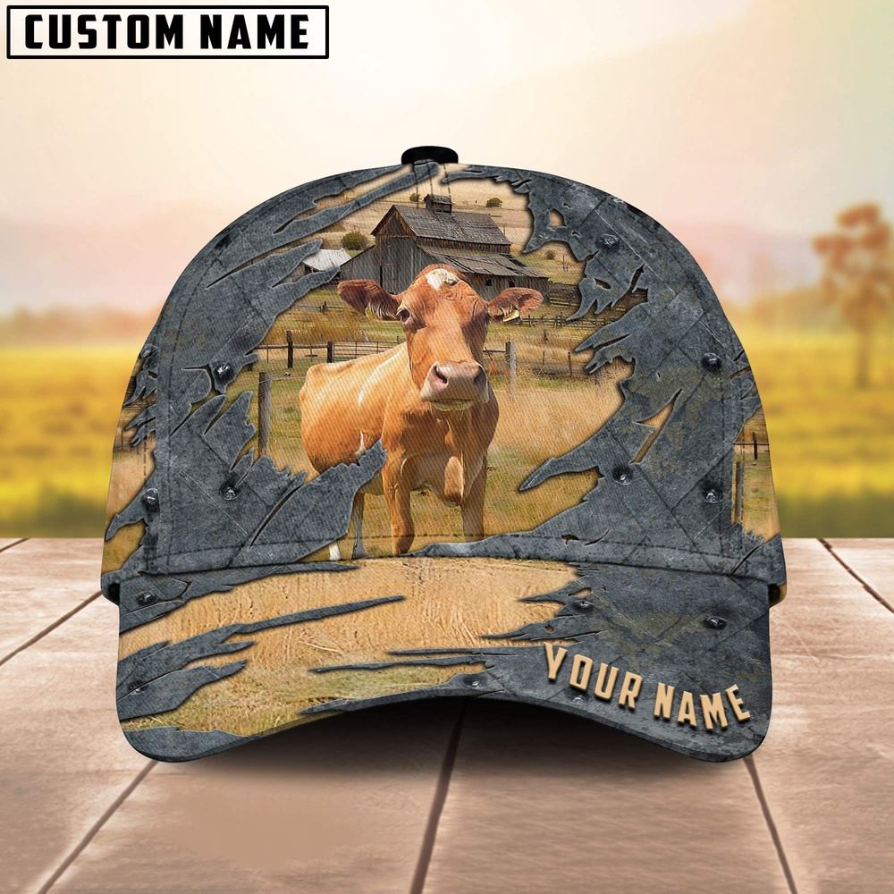 Adeenyc Guernseys Customized Name Cap, Farm Cap, Farmer Baseball Cap, Cow Cap, Cow Gift, Farm Animal Hat Trucker Hats Custom Hats Gifts For Men & Women