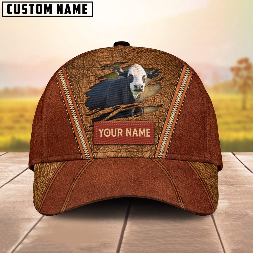 Adeenyc Happy Black Baldy Customized Name Cap, Farm Cap, Farmer Baseball Cap, Cow Cap, Cow Gift, Farm Animal Hat Trucker Hats Custom Hats Gifts For Men & Women