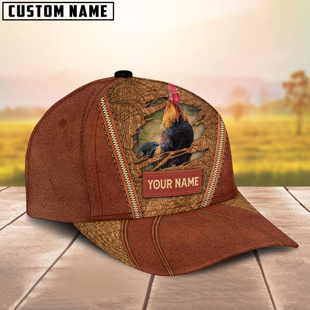 Adeenyc Happy Chicken Customized Name Cap, Farm Cap, Farmer Baseball Cap, Cow Cap, Cow Gift, Farm Animal Hat Trucker Hats Custom Hats Gifts For Men & Women