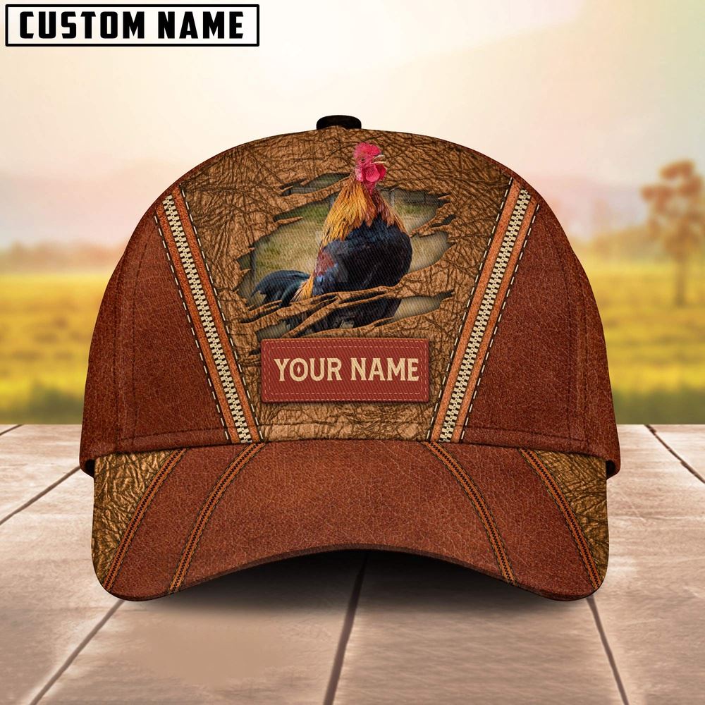 Adeenyc Happy Chicken Customized Name Cap, Farm Cap, Farmer Baseball Cap, Cow Cap, Cow Gift, Farm Animal Hat Trucker Hats Custom Hats Gifts For Men & Women