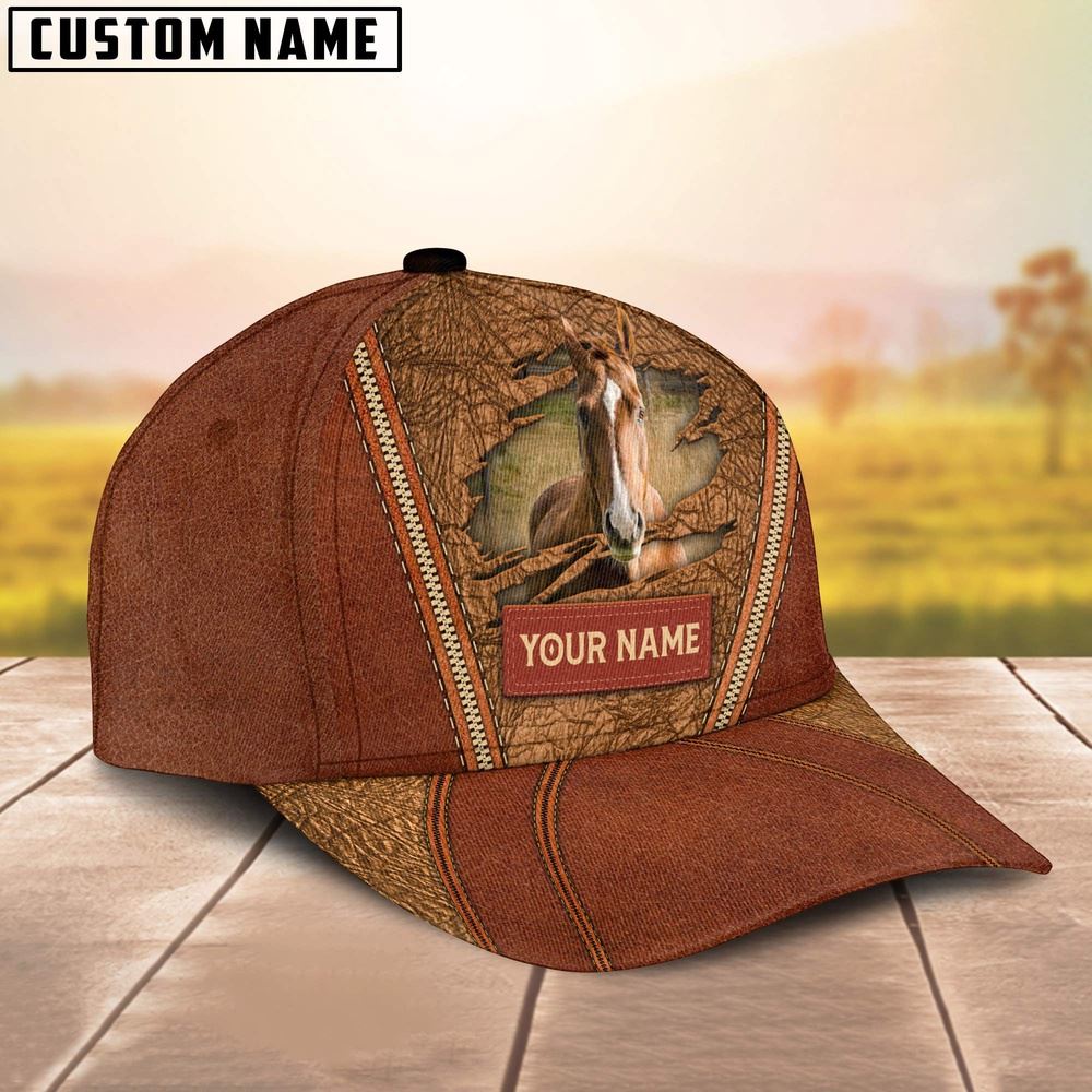 Adeenyc Happy Horse Customized Name Cap, Farm Cap, Farmer Baseball Cap, Cow Cap, Cow Gift, Farm Animal Hat Trucker Hats Custom Hats Gifts For Men & Women