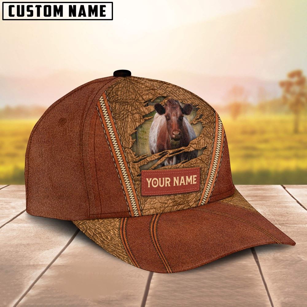 Adeenyc Happy Shorthorn Customized Name Cap, Farm Cap, Farmer Baseball Cap, Cow Cap, Cow Gift, Farm Animal Hat Trucker Hats Custom Hats Gifts For Men & Women