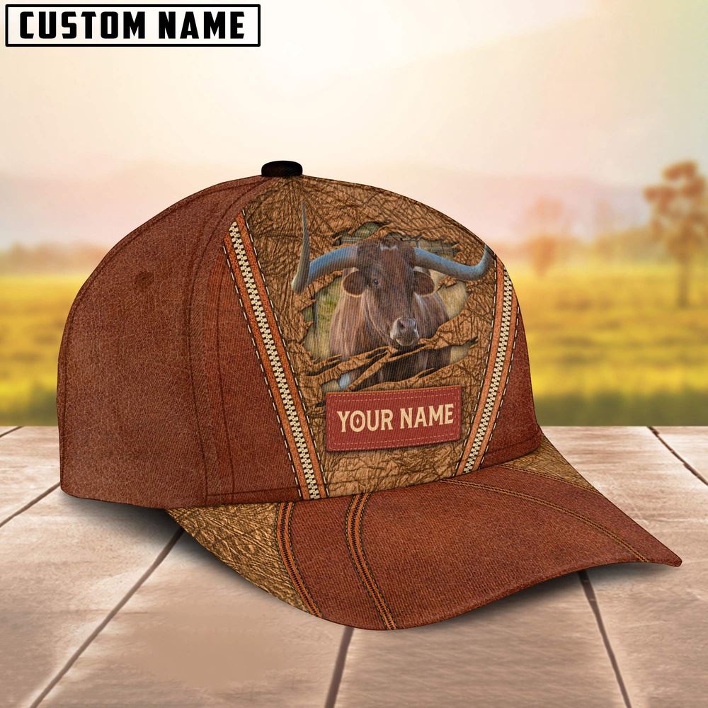 Adeenyc Happy Texas Longhorn Customized Name Cap, Farm Cap, Farmer Baseball Cap, Cow Cap, Cow Gift, Farm Animal Hat Trucker Hats Custom Hats Gifts For Men & Women