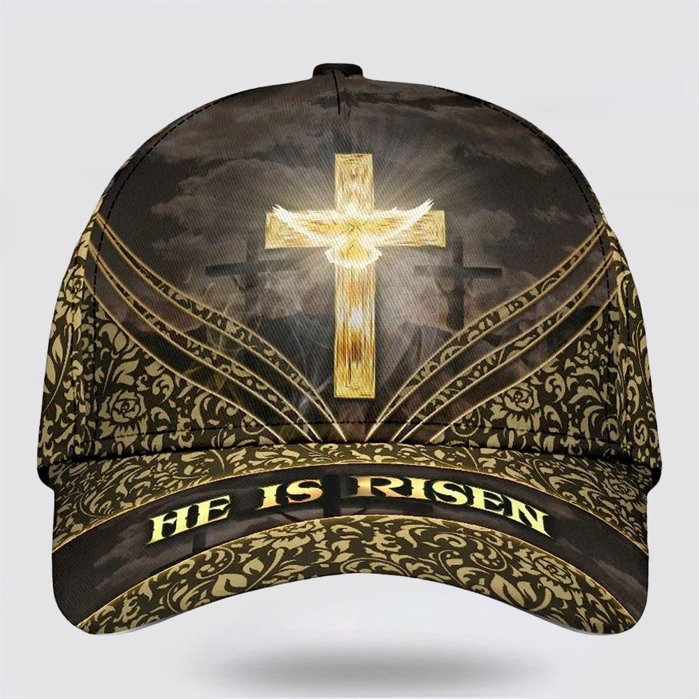 Adeenyc He Is Risen Cross All Over Print Baseball Cap, God Baseball Cap, Christian Cap, Christian Hat Trucker Hats Custom Hats Gifts For Men & Women