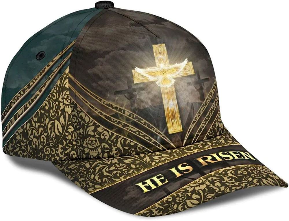 Adeenyc He Is Risen Cross All Over Print Baseball Cap, God Baseball Cap, Christian Cap, Christian Hat Trucker Hats Custom Hats Gifts For Men & Women