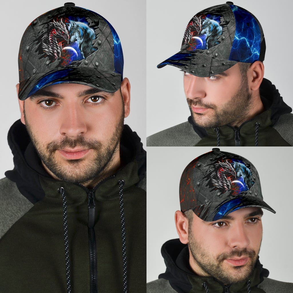 Adeenyc - Heart Of A Wolf Soul Of A Dragon Classic Cap Baseball Hat Trucker Hats Custom Hats Gifts For Men & Women