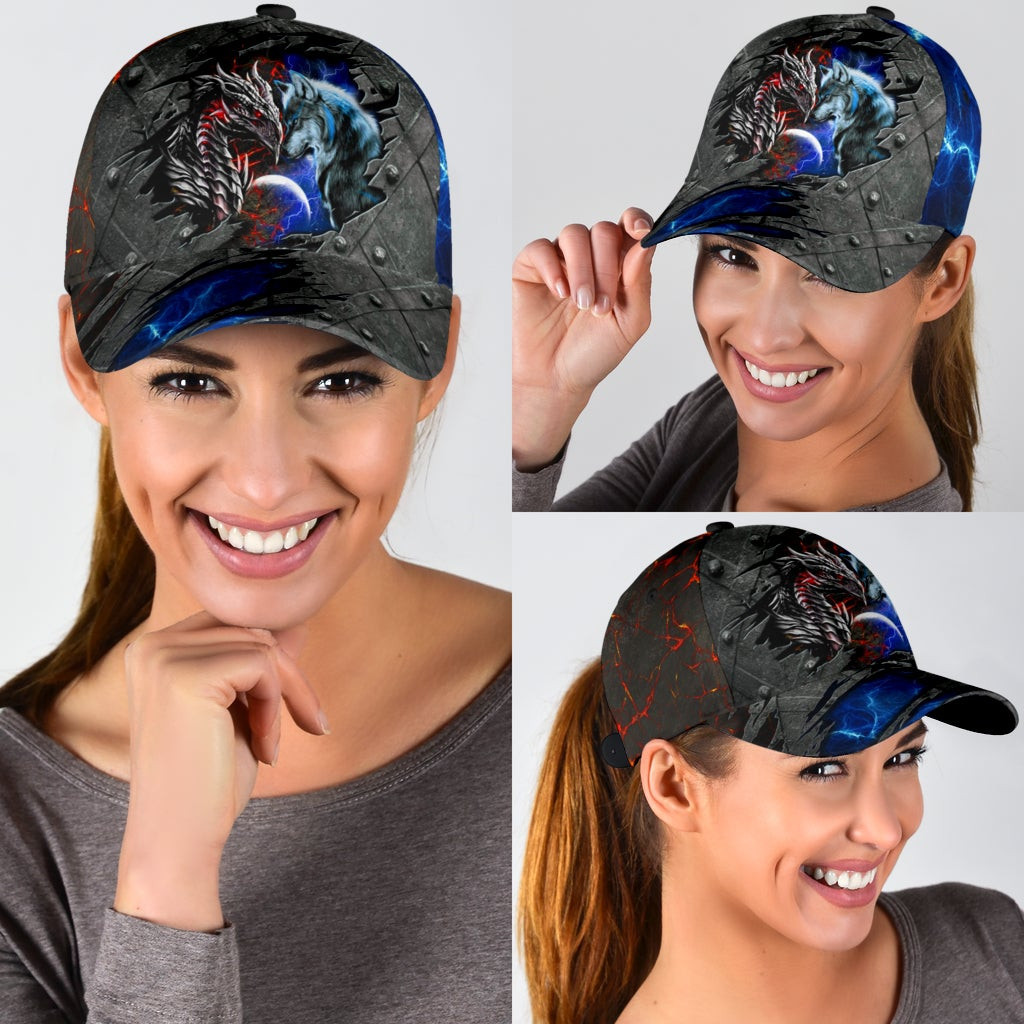 Adeenyc - Heart Of A Wolf Soul Of A Dragon Classic Cap Baseball Hat Trucker Hats Custom Hats Gifts For Men & Women
