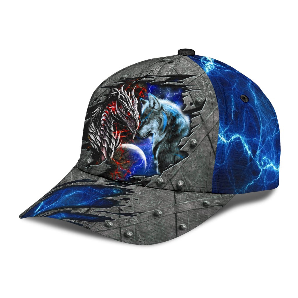 Adeenyc - Heart Of A Wolf Soul Of A Dragon Classic Cap Baseball Hat Trucker Hats Custom Hats Gifts For Men & Women