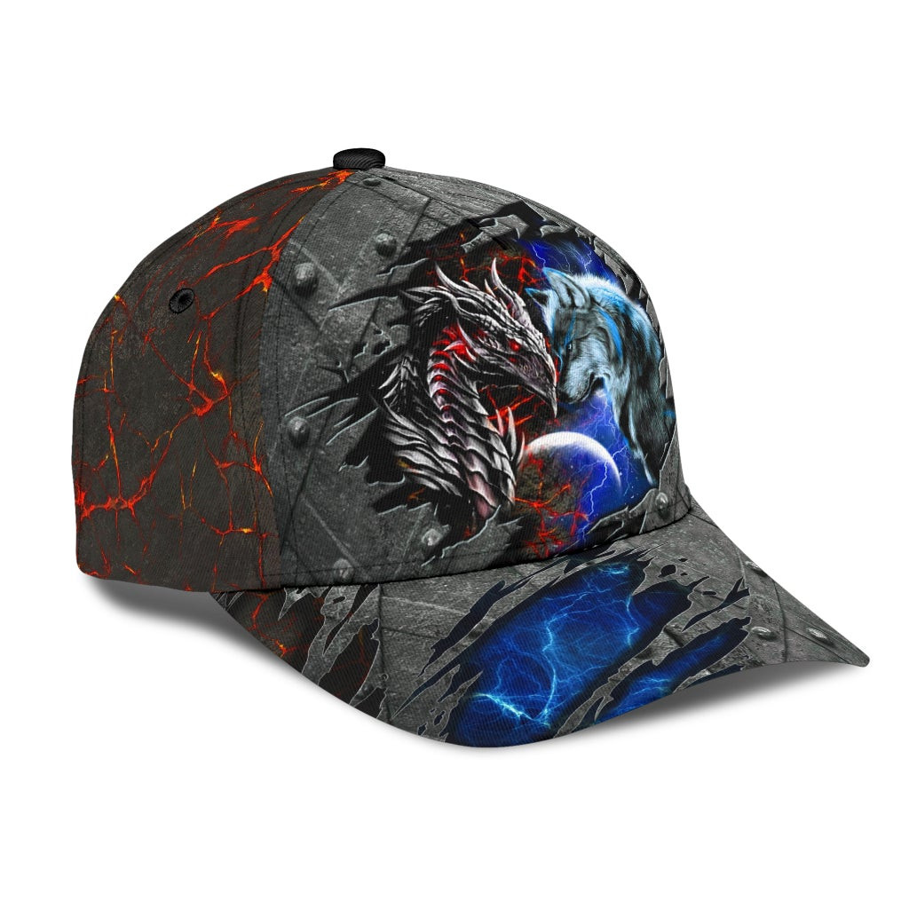 Adeenyc - Heart Of A Wolf Soul Of A Dragon Classic Cap Baseball Hat Trucker Hats Custom Hats Gifts For Men & Women