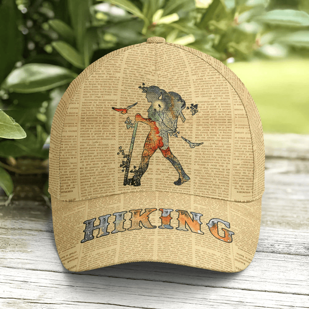 Adeenyc Hiking Vintage Pattern Baseball Cap All Over Print Trucker Hats Custom Hats Gifts For Men & Women